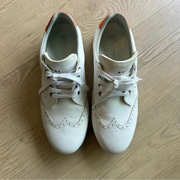 Duca Del Cosma La Spezia II - White/Orange size 10 golf shoe men’s - Picture 3 of 7